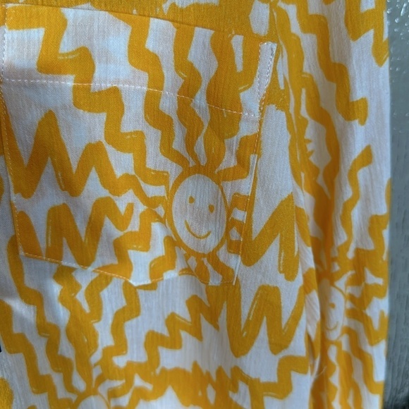 LE SUPERBE Sunstruck BF Shirt in Orange-White size 6 NEW $275 - Picture 9 of 10